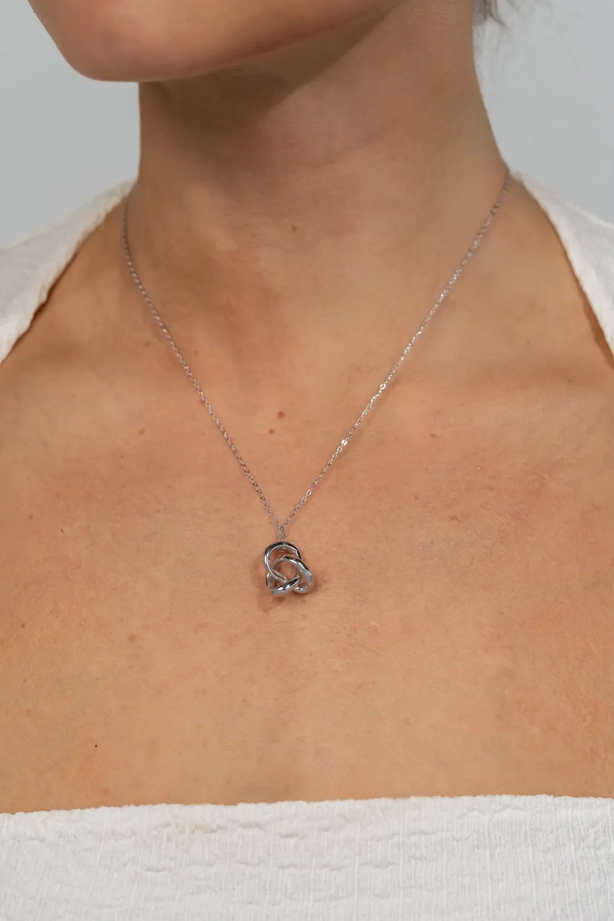 Infinity Knot Pendant Necklace | Silver Main image