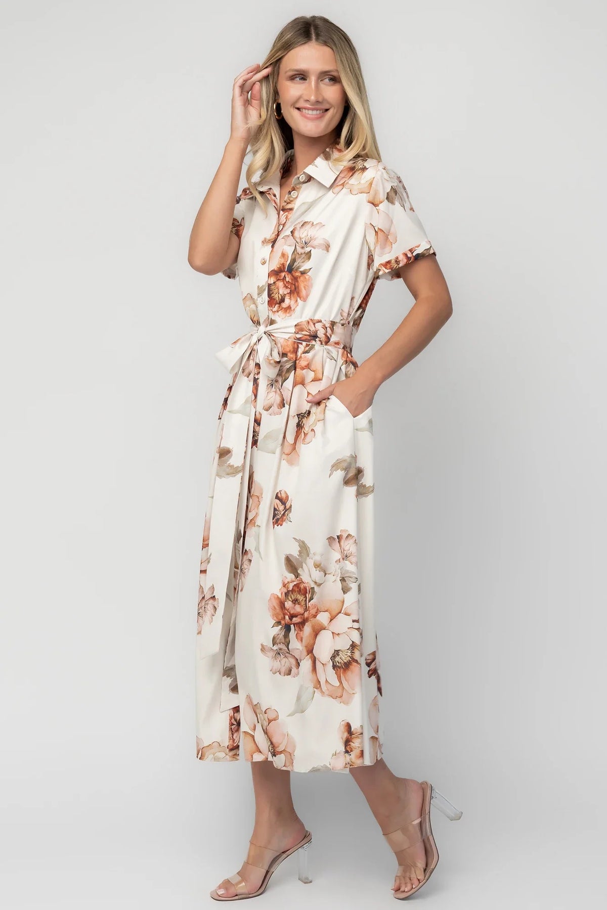 Blythe Midi Dress | Ivory Floral