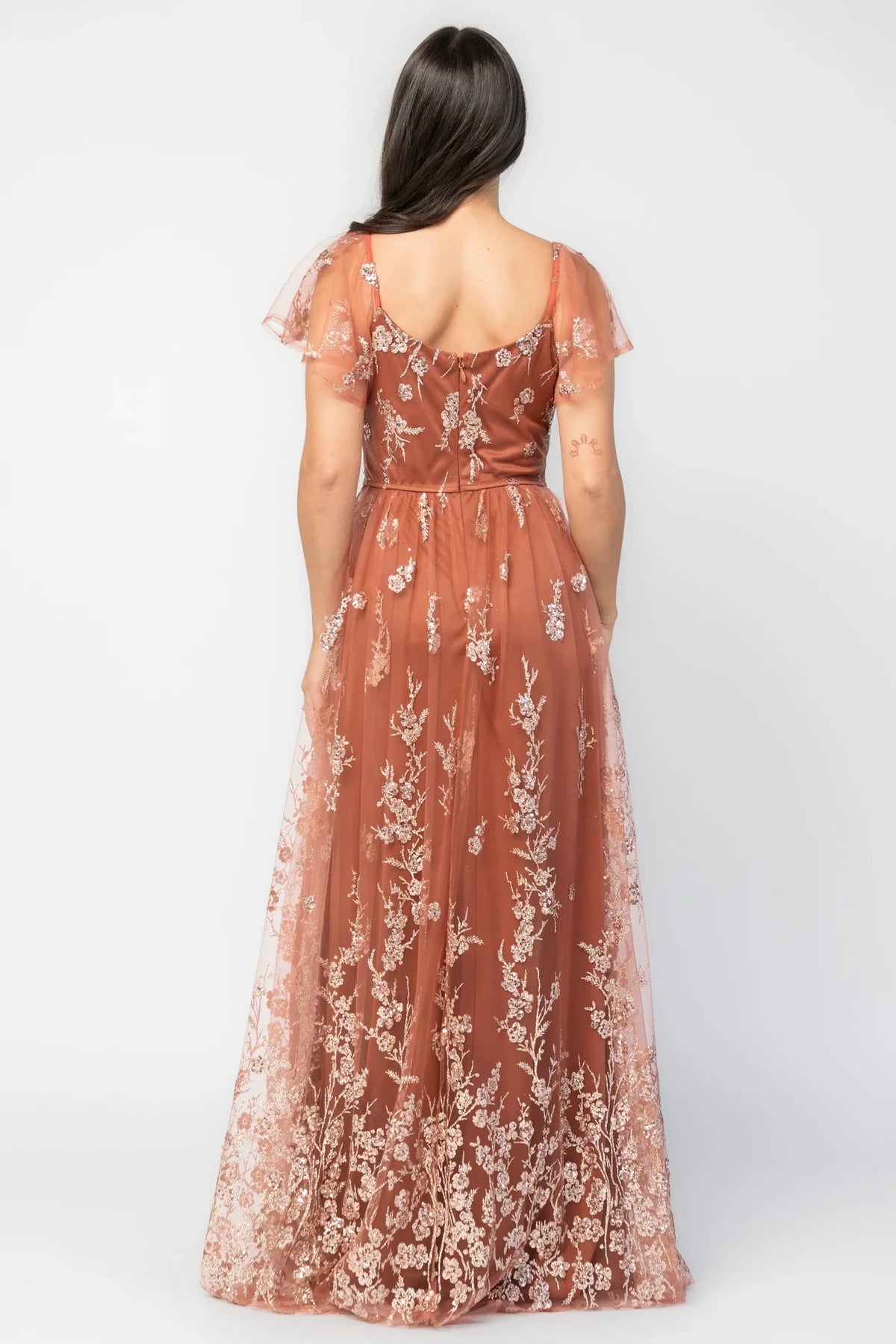 Esmerelda Shimmer Gown | Terracotta