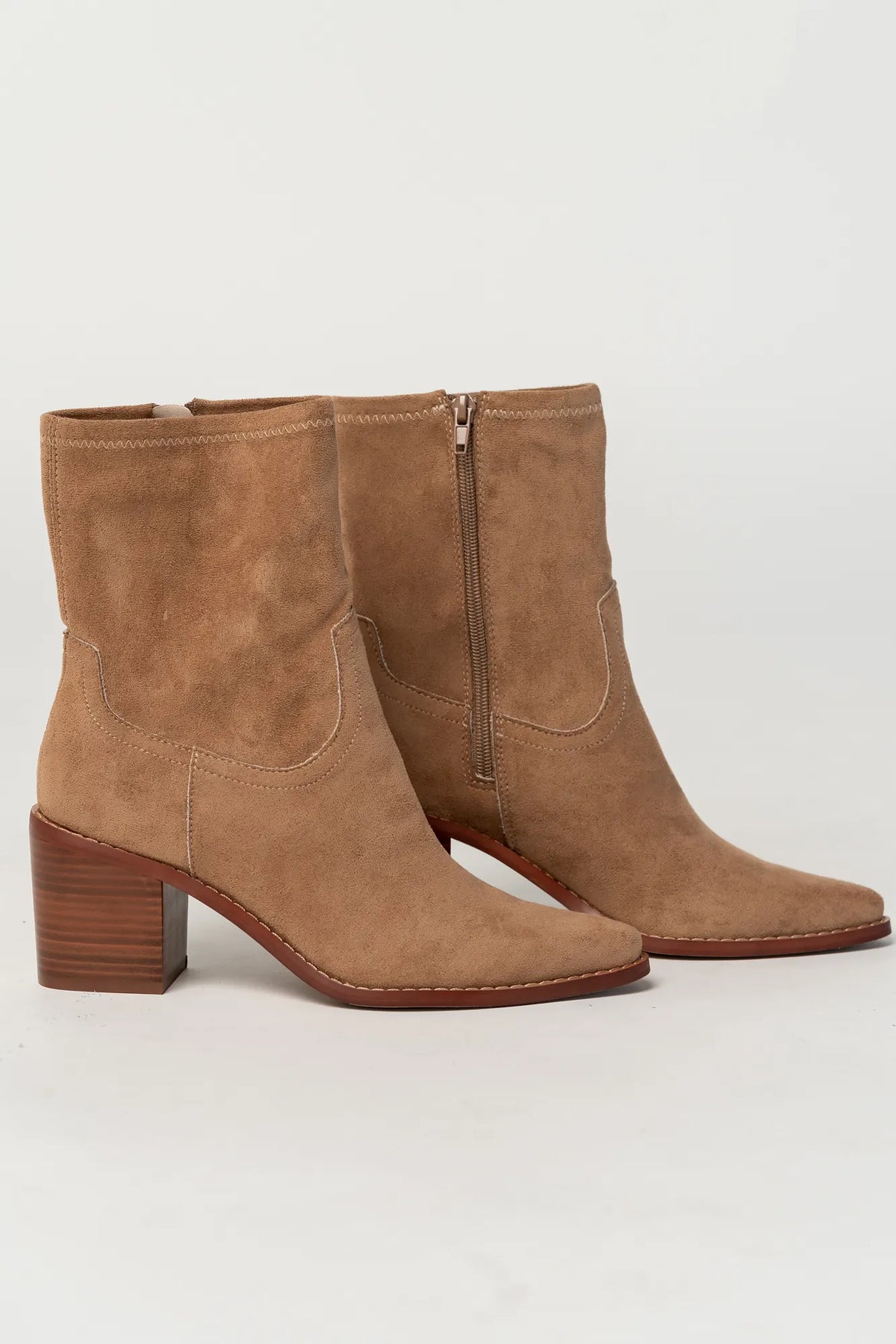 Blake Block Heel Ankle Boot | Sand Main image
