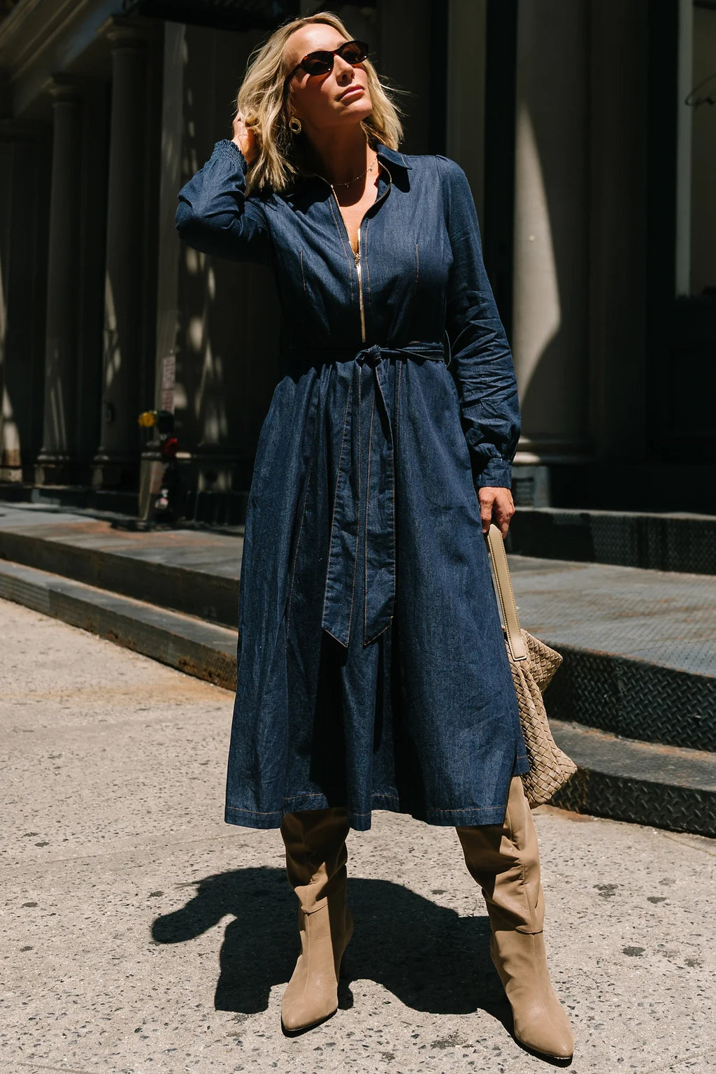 Larkin Midi Dress | Dark Chambray