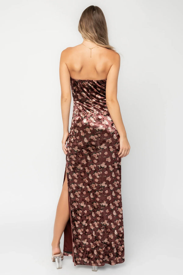Philippa Velvet Maxi Dress | Berry Floral