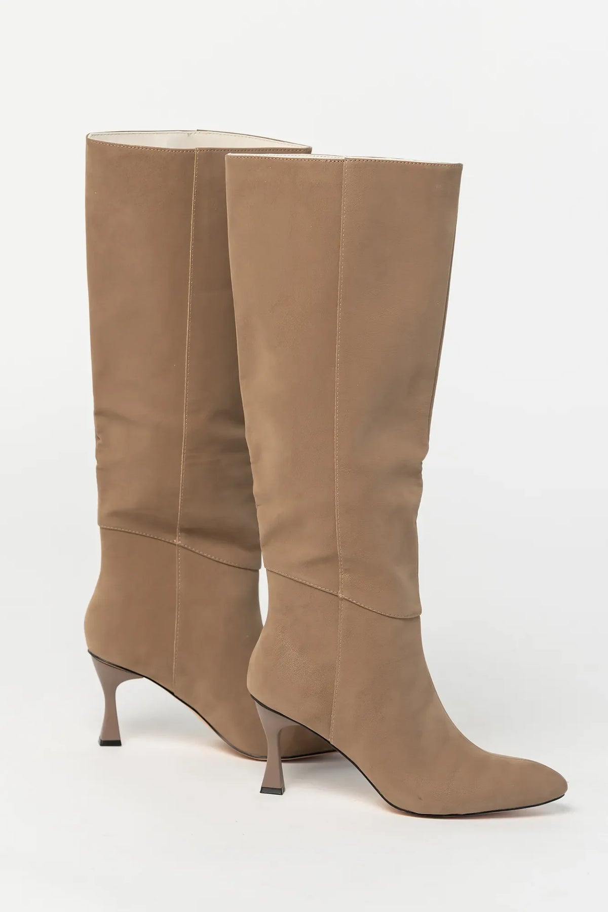 Caitlyn Pointed Toe Knee High Boots | Mocha Main image
