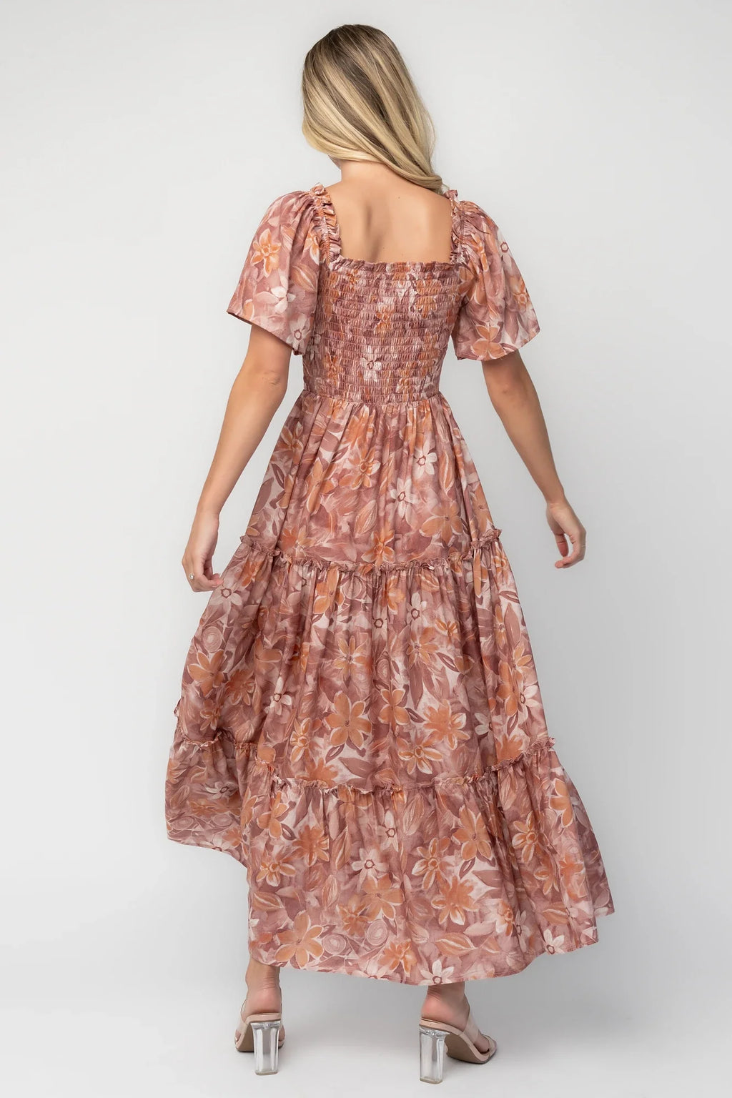 Southampton Smocked Maxi Dress | Dusty Mauve Floral