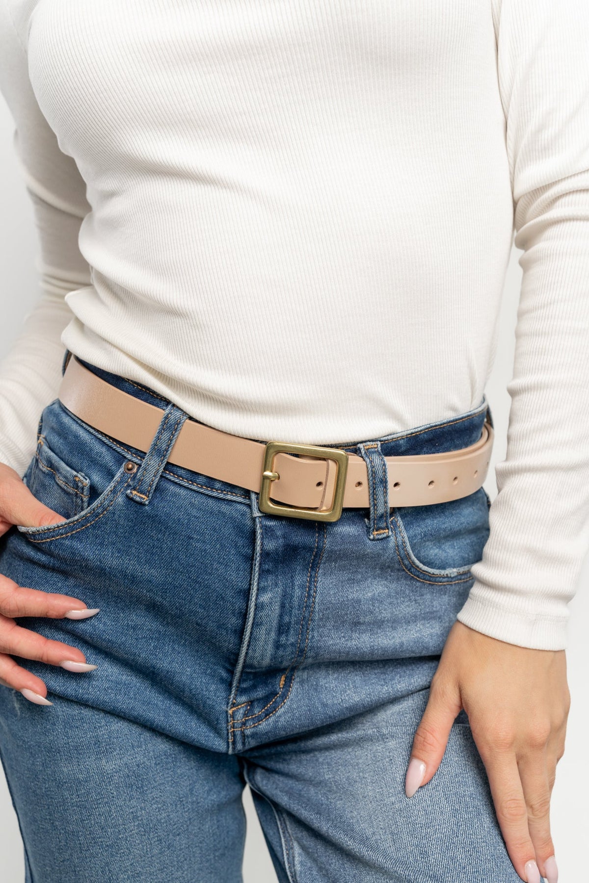 Deborah Buckle Belt | Nude Beige Main image