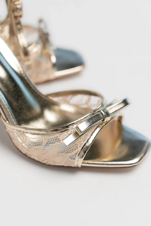 Passion Ankle Strap Heel | Gold