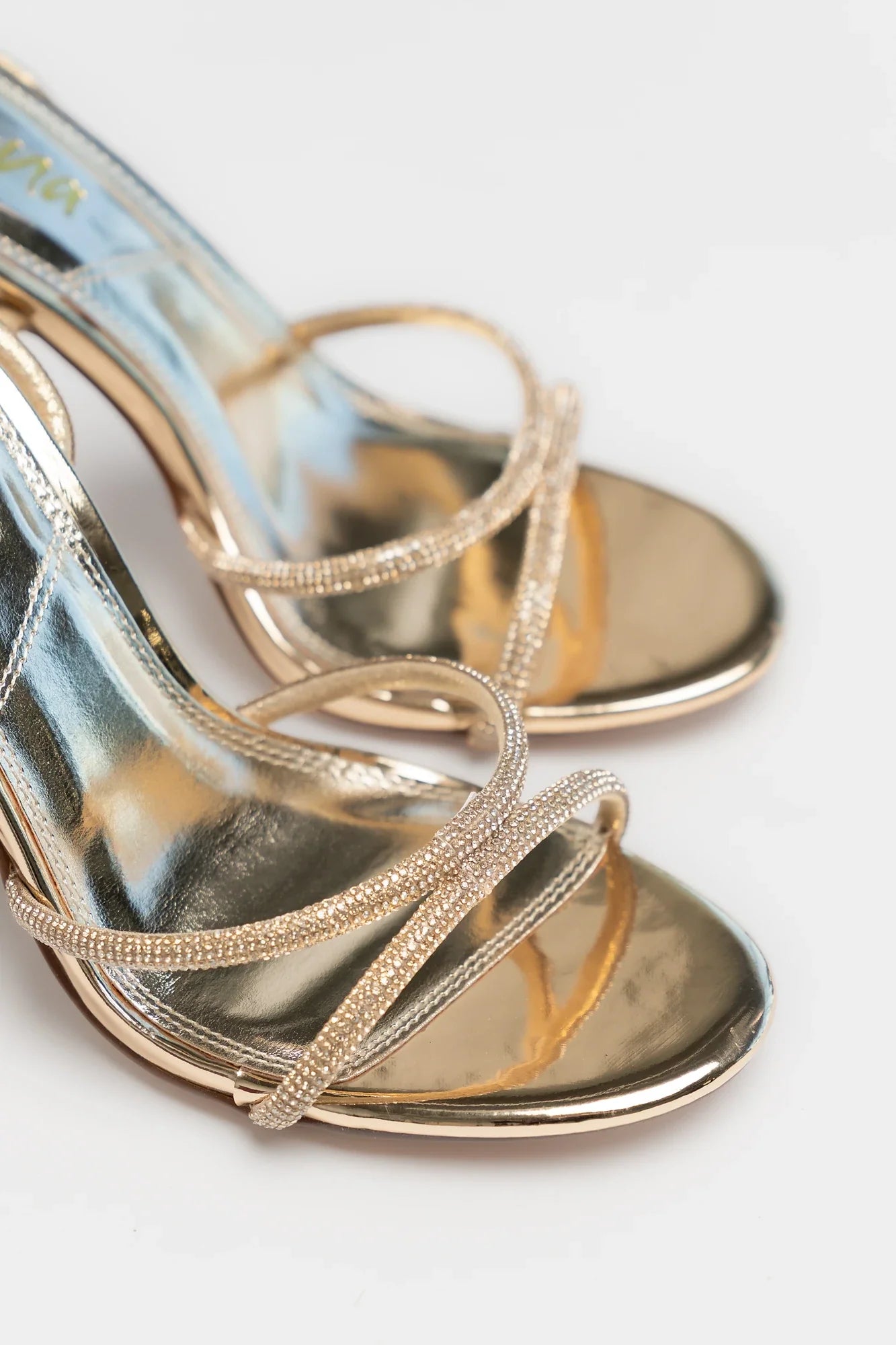 Glisten Ankle Strap Heel | Gold Secondary image