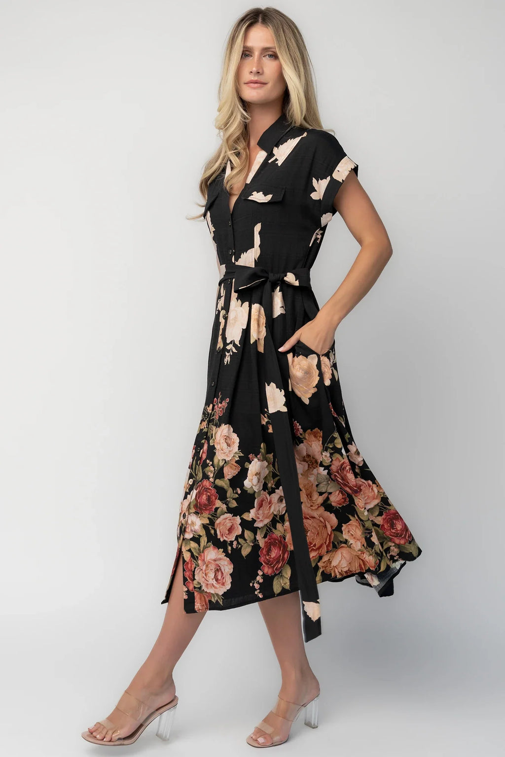 Pembroke Midi Dress | Black Floral