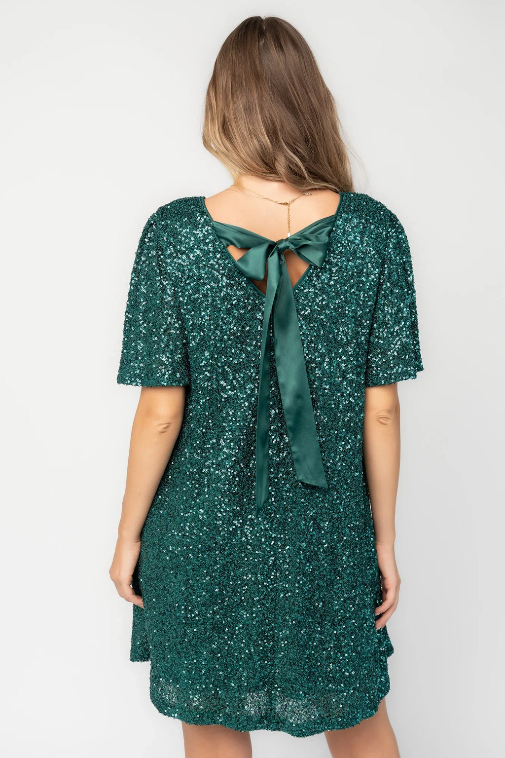 Kimber Sequin Shift Dress | Emerald