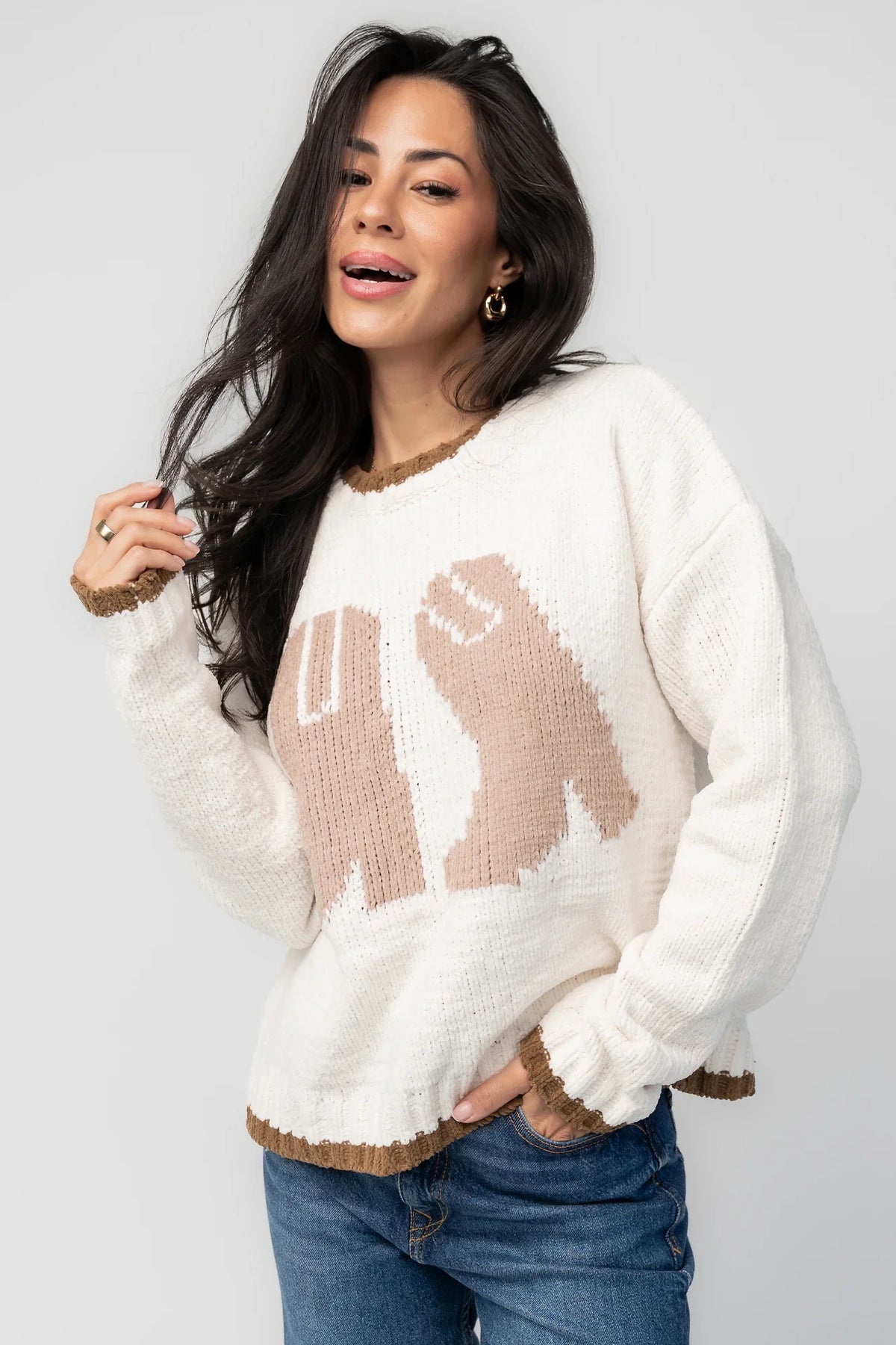 Wild West Knit Sweater | Cream Main image