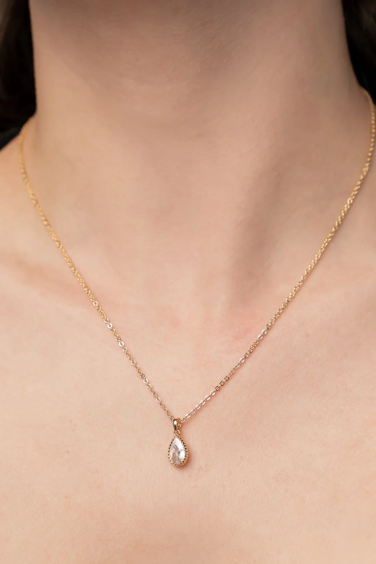 Christy Teardrop Pendant Necklace | Gold Main image