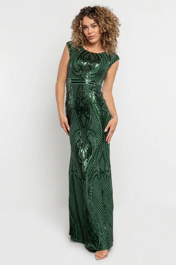 Alessia Sequin Gown | Green