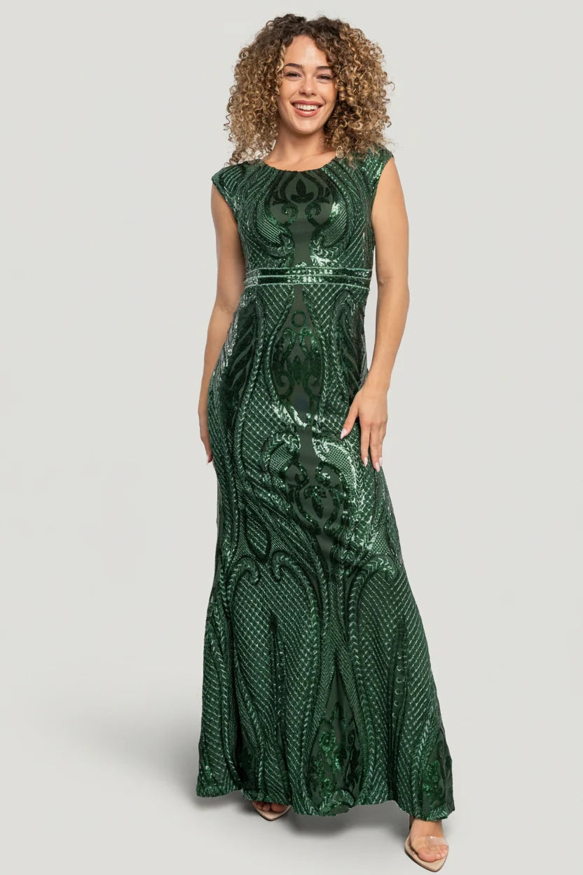 Alessia Sequin Gown | Green