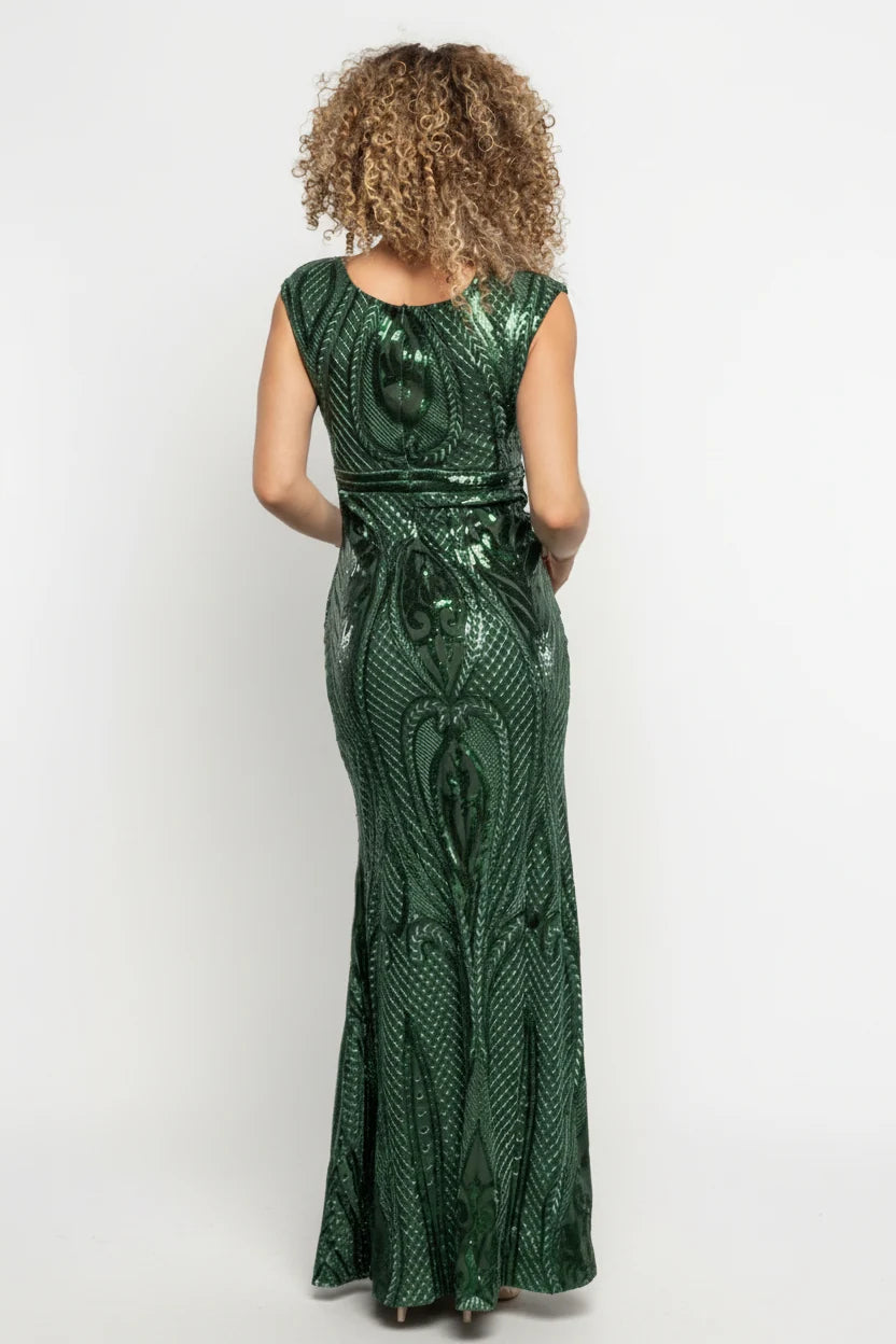 Alessia Sequin Gown | Green