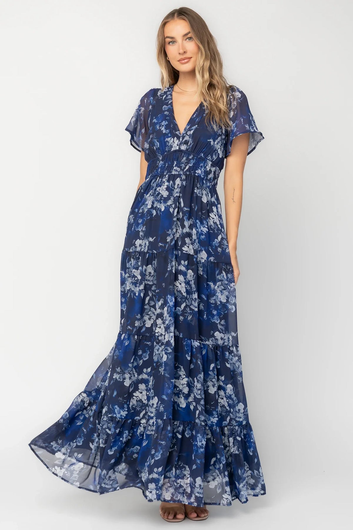 Anthea Maxi Dress | Blue Floral Main image