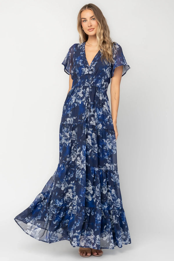 Anthea Maxi Dress | Blue Floral