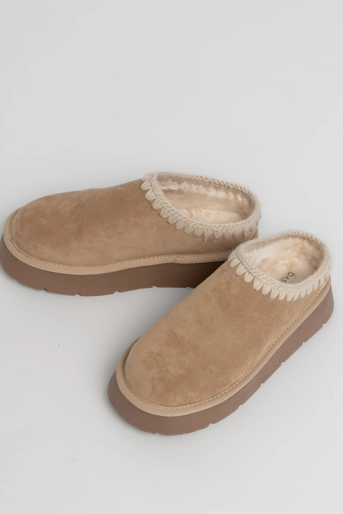 Pamela Platform Cozy Mule Slippers | Tan Main image