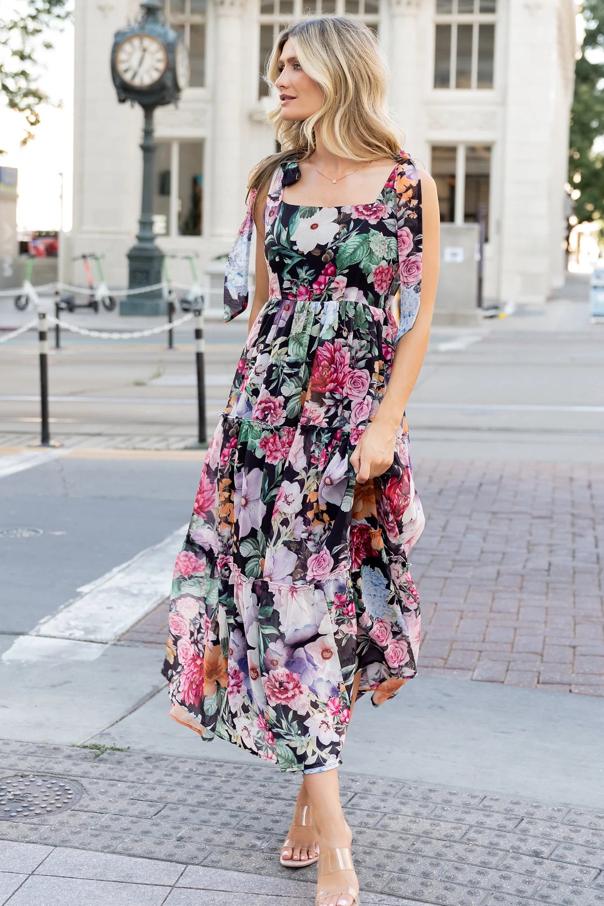Anita Maxi Dress | Black Multi Floral