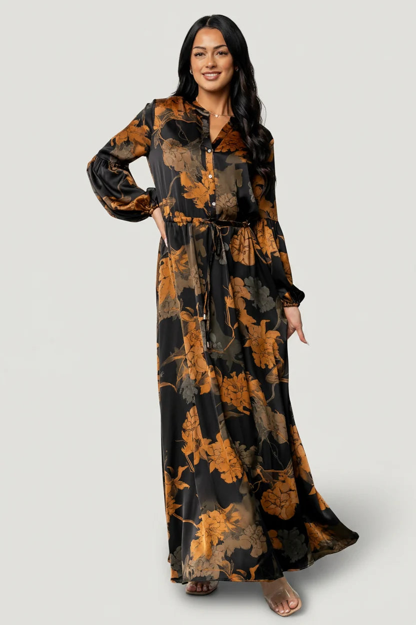 Helen Maxi Dress | Black + Gold Main image
