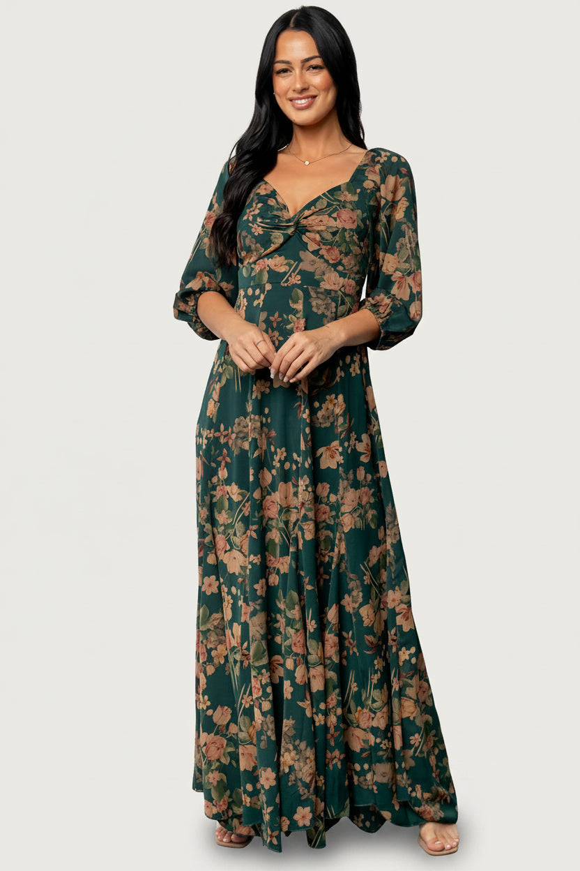 Liesel Maxi Dress | Green + Copper Floral Main image