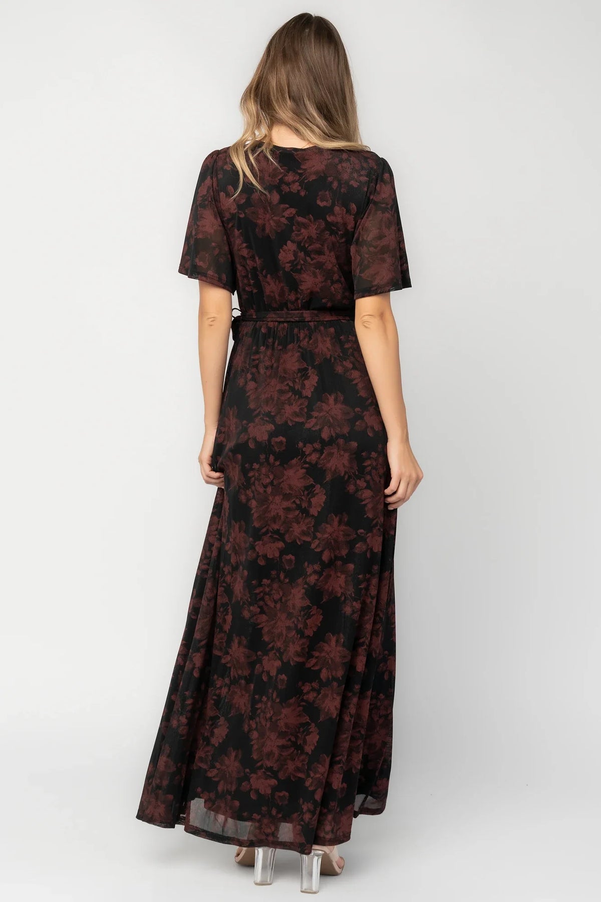 Reverie Maxi Dress | Black + Burgundy