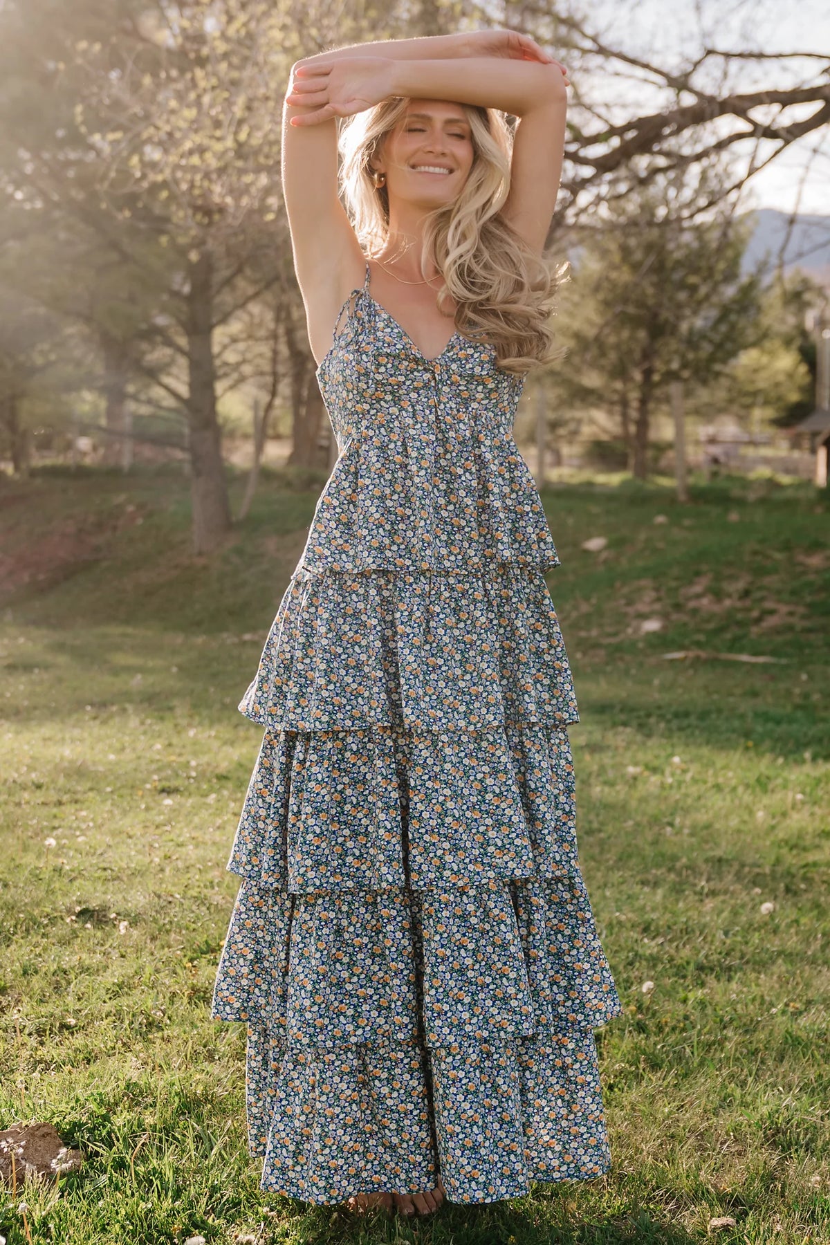 Wilma Maxi Dress | Dark Blue Multi Main image