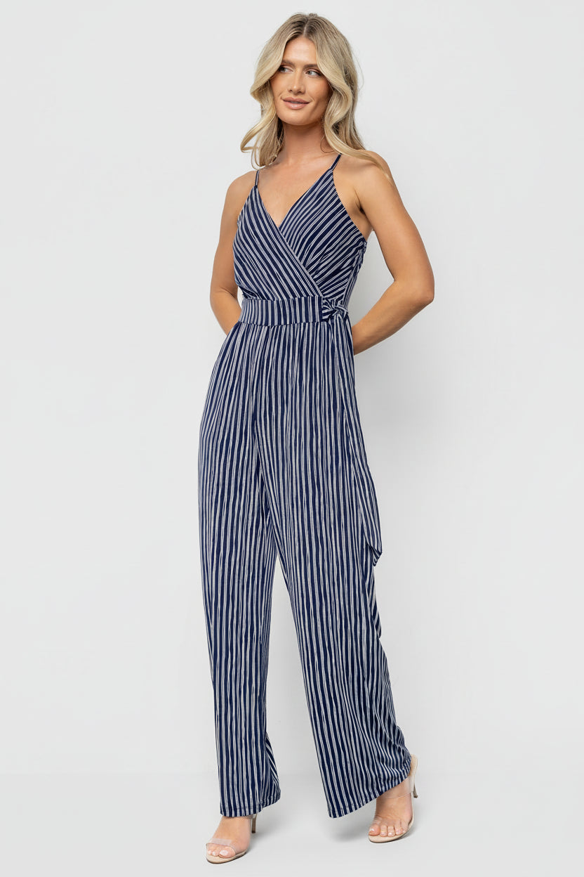 Zuri Tank Jumpsuit | Navy Stripe Secondary image