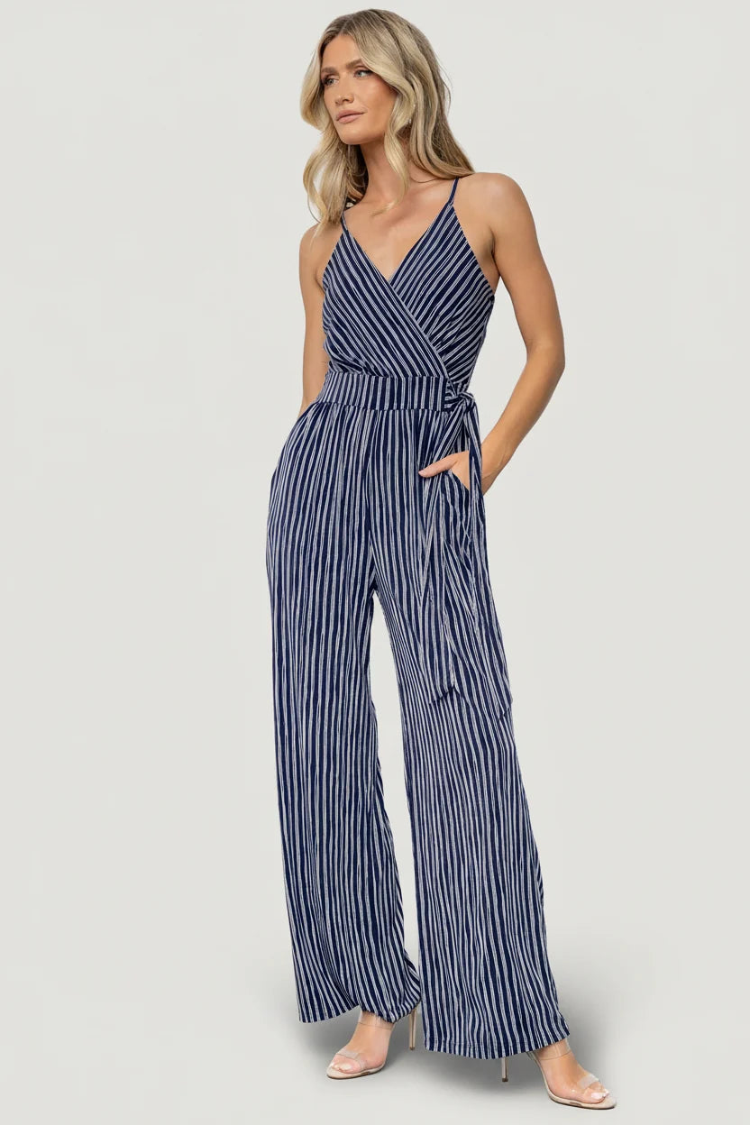 Zuri Tank Jumpsuit | Navy Stripe Main image