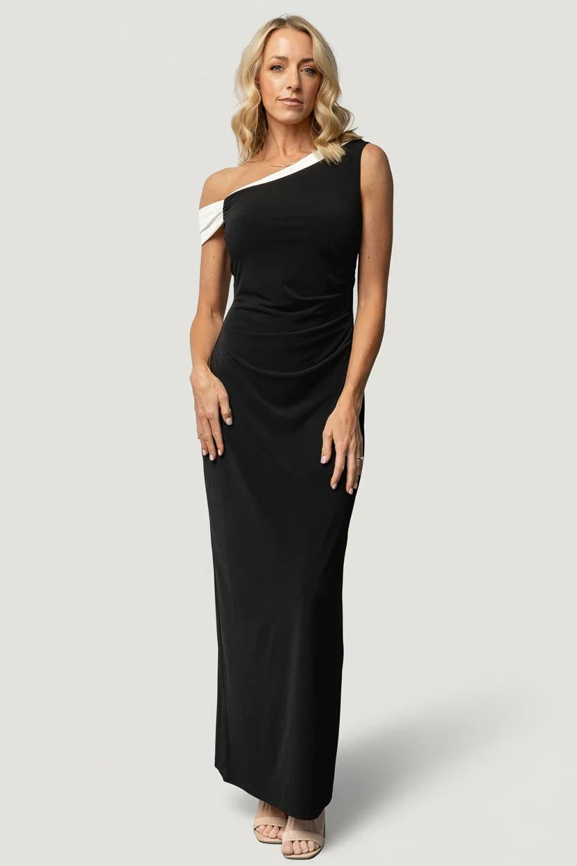 Valena Maxi Dress | Black + Ivory Main image