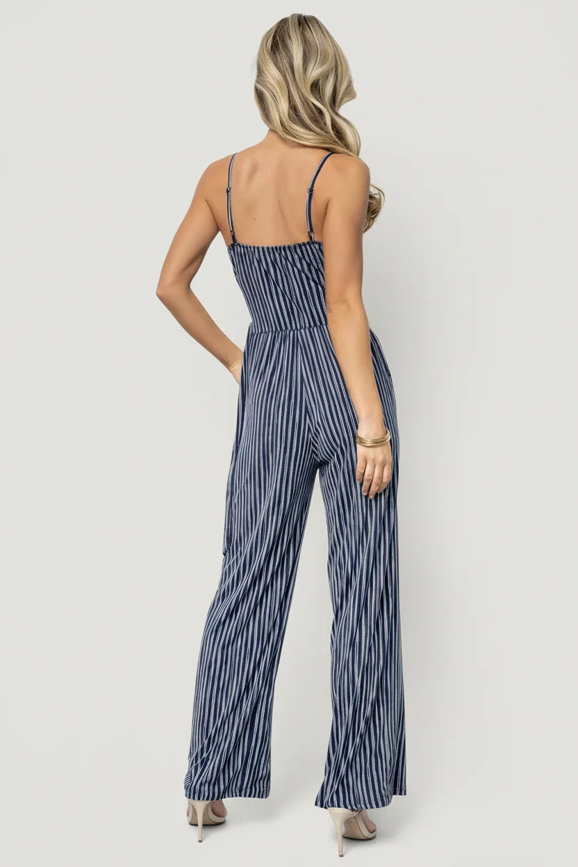 Zuri Tank Jumpsuit | Navy Stripe