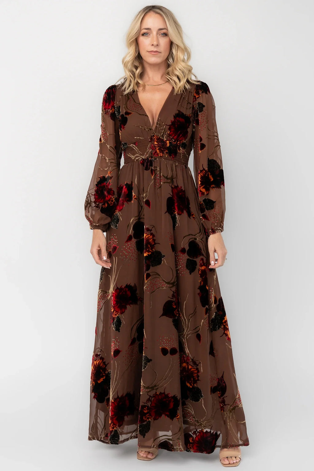 Mikla Maxi Dress | Brown Multi