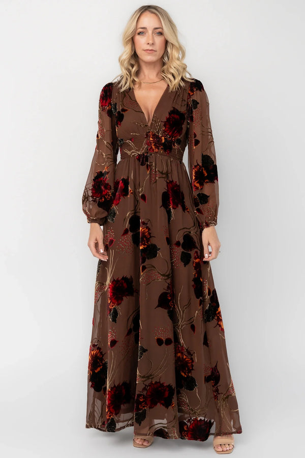 Mikla Maxi Dress | Brown Multi