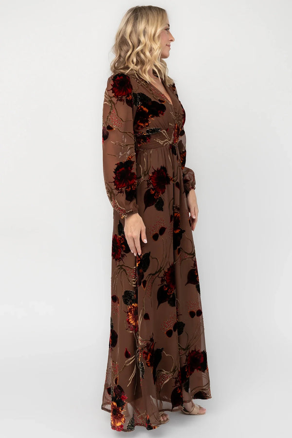 Mikla Maxi Dress | Brown Multi