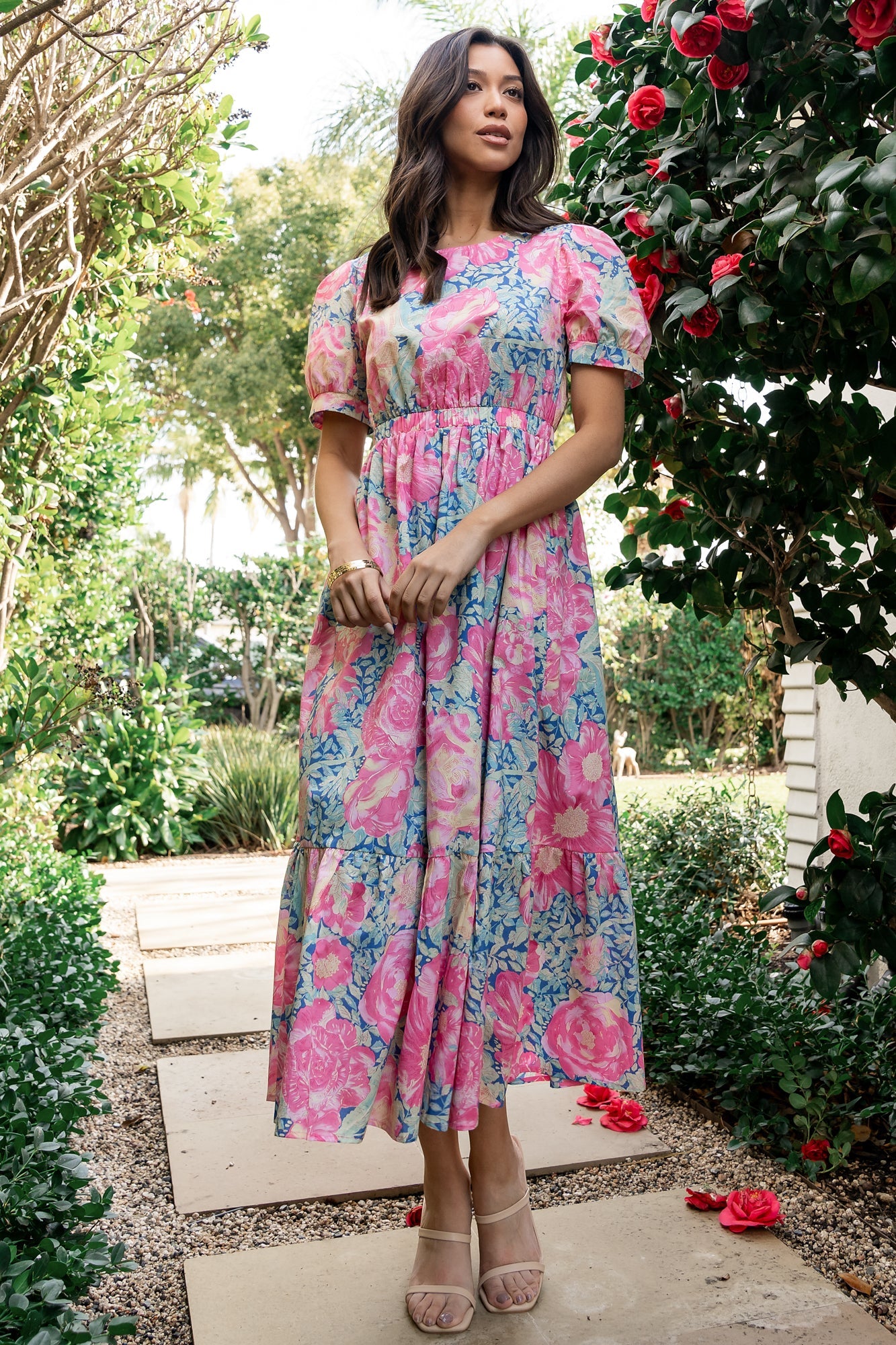 Myers Dress | Blue + Pink Floral Secondary image