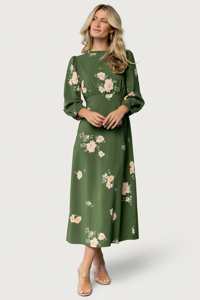Karalie Maxi Dress | Green Floral Main image