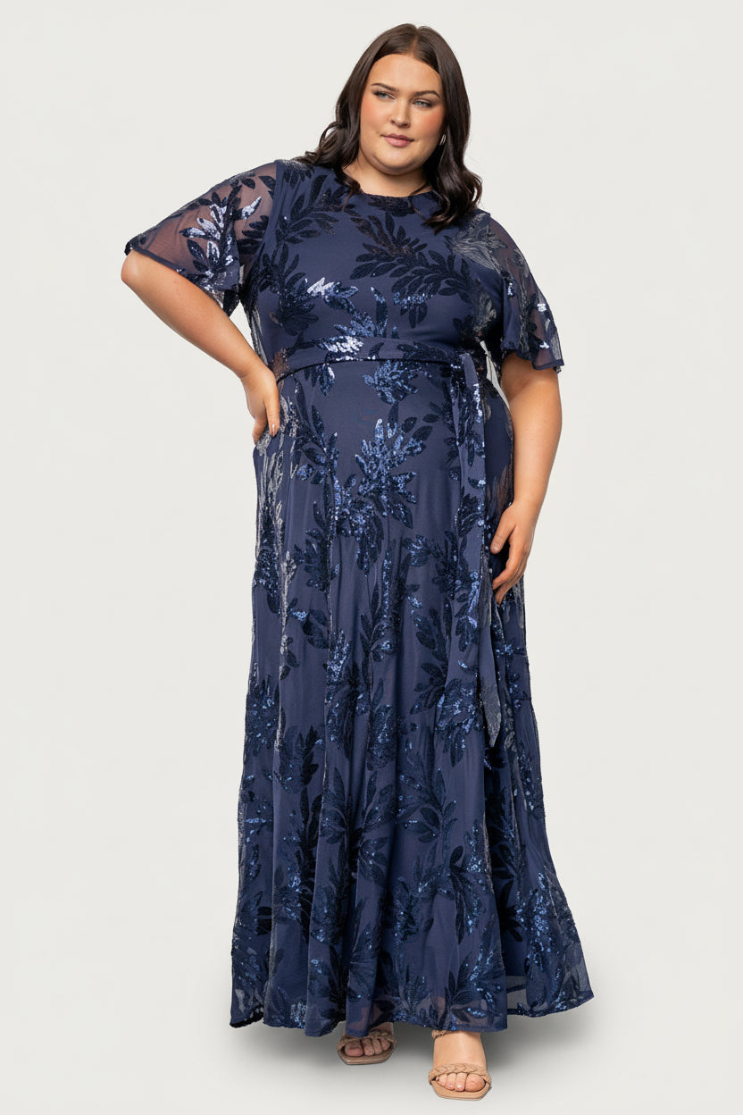 Muse Sequin Maxi Dress | Navy Secondary image