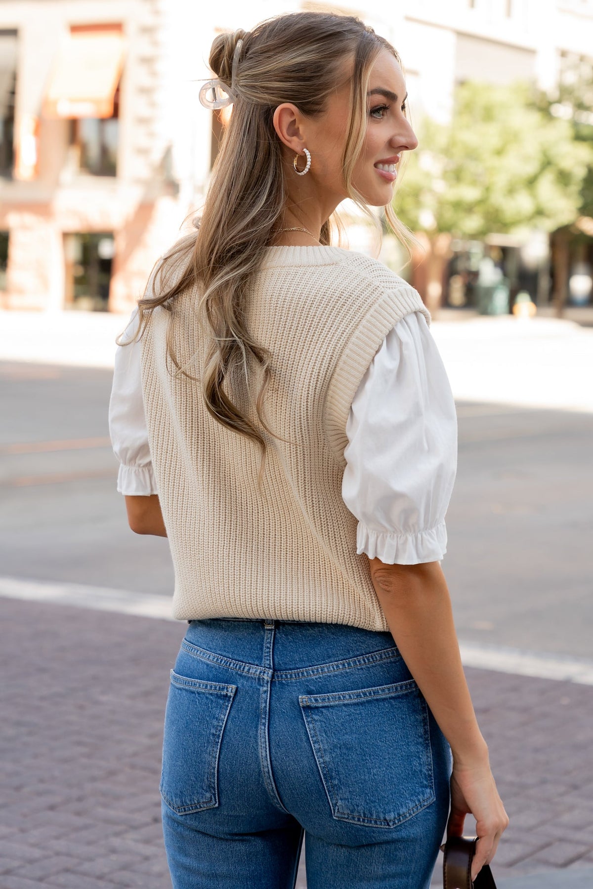 Taylor Puff Sleeve Top | Cream + Ivory