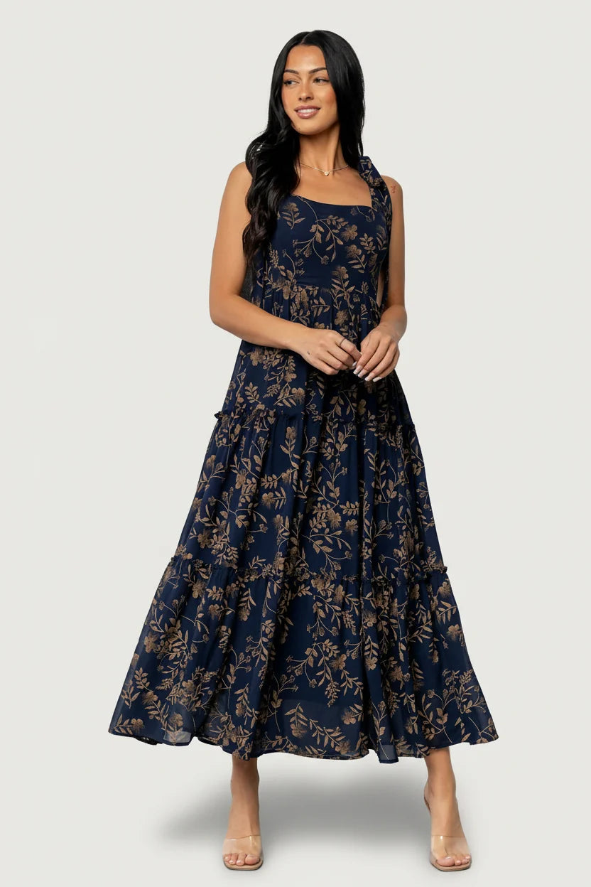 Anita Maxi Dress | Midnight + Gold Floral Main image