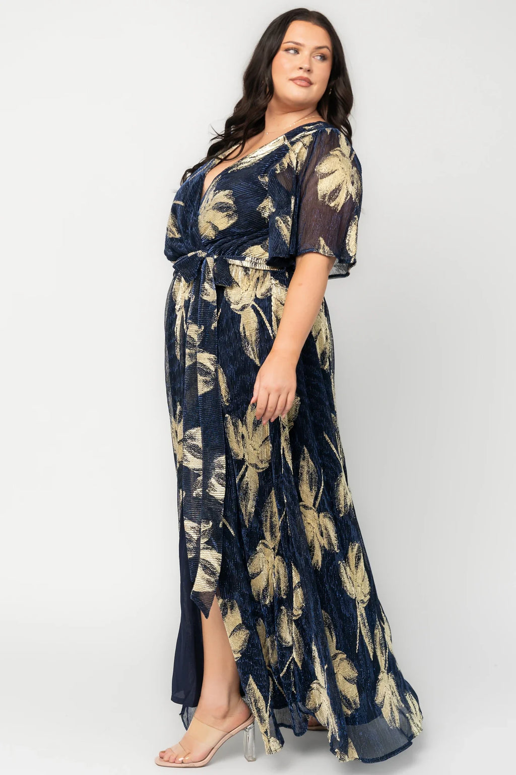 Rachel Maxi Dress | Navy + Gold