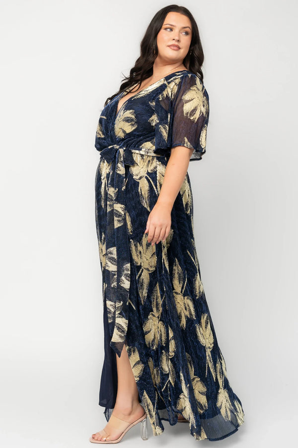 Rachel Maxi Dress | Navy + Gold