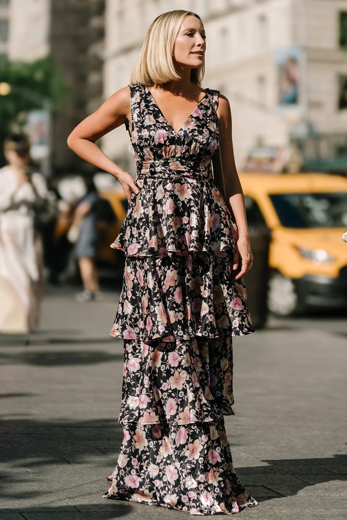 Queens Tiered Maxi Dress | Black Floral Main image