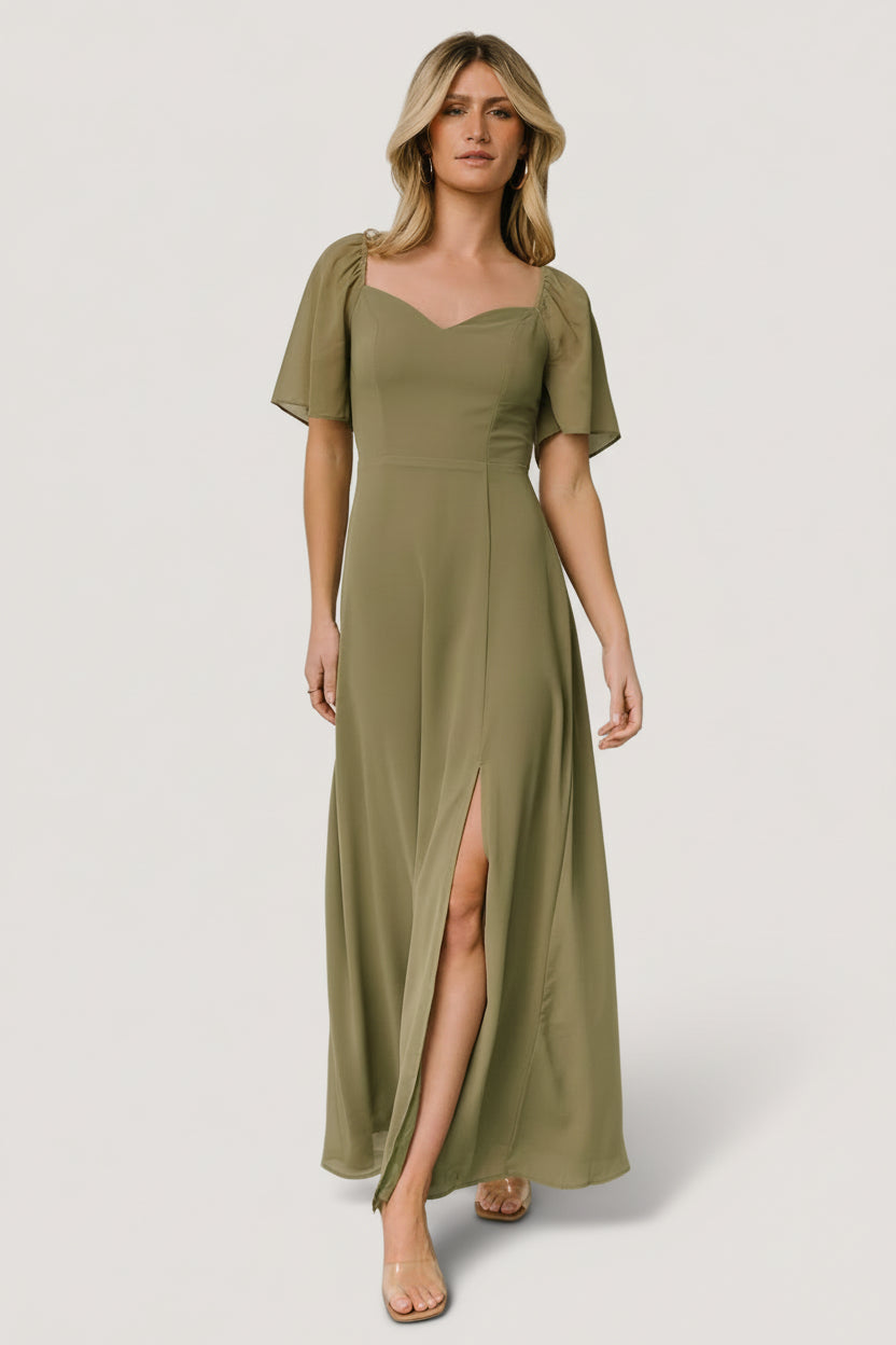 Sierra Sweetheart Maxi Dress | Dusty Olive Main image