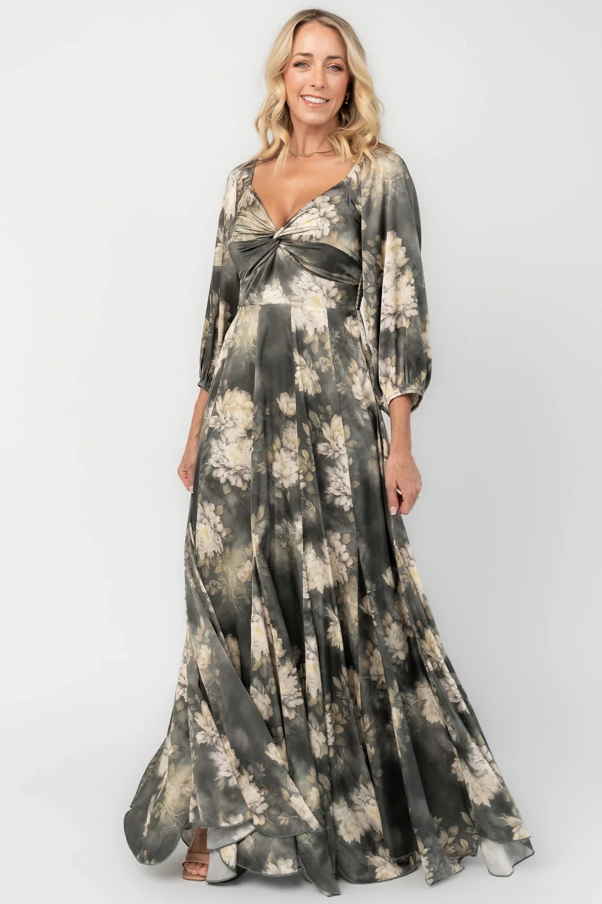 Liesel Maxi Dress | Dark Sage Floral