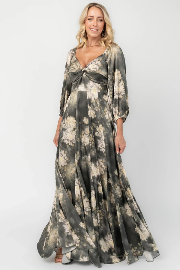 Liesel Maxi Dress | Dark Sage Floral