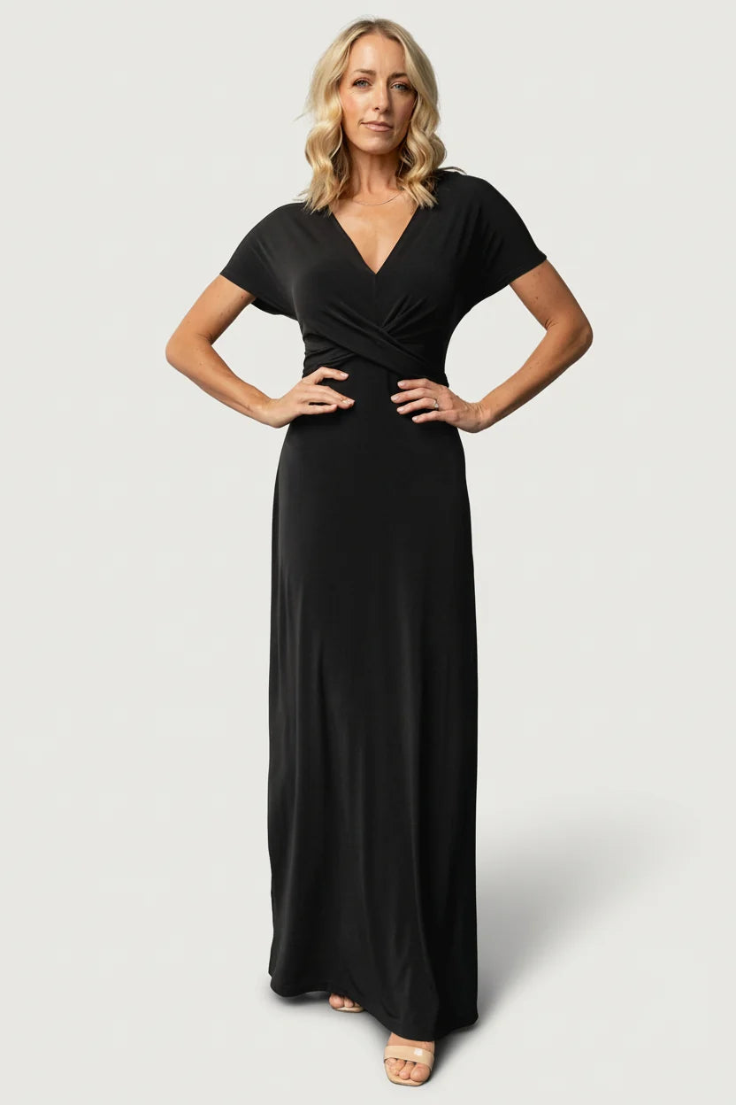 Annaeli Cross Front Maxi Dress | Black Main image