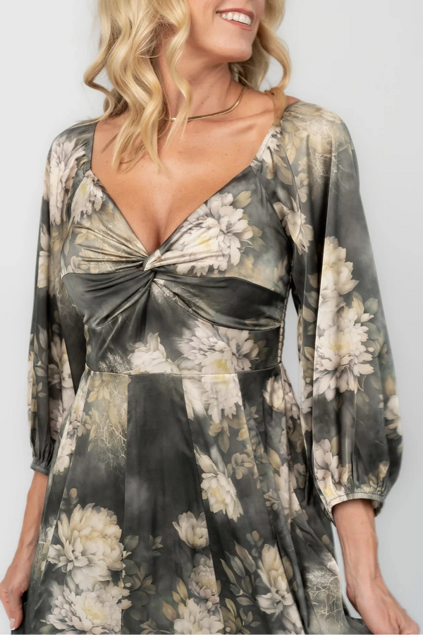 Liesel Maxi Dress | Dark Sage Floral