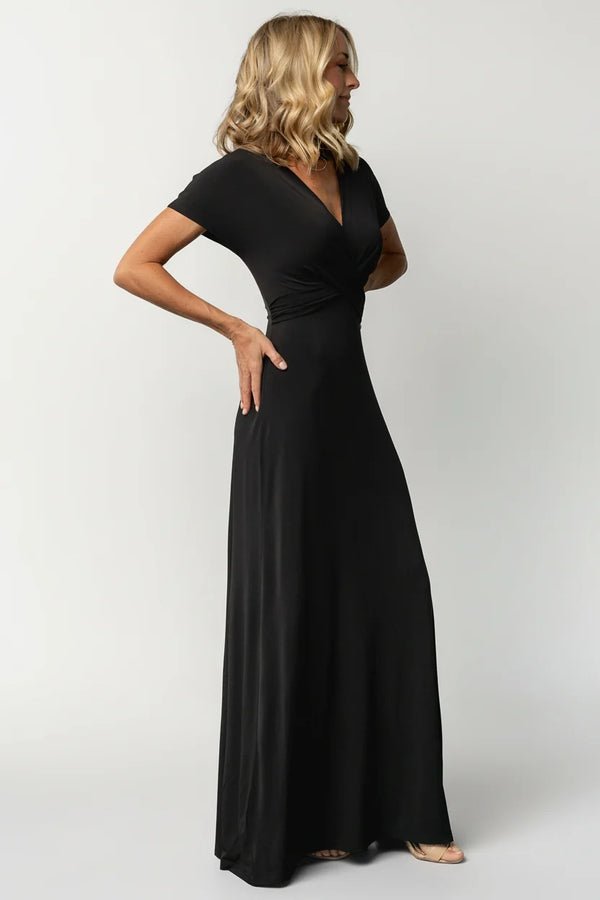 Annaeli Cross Front Maxi Dress | Black