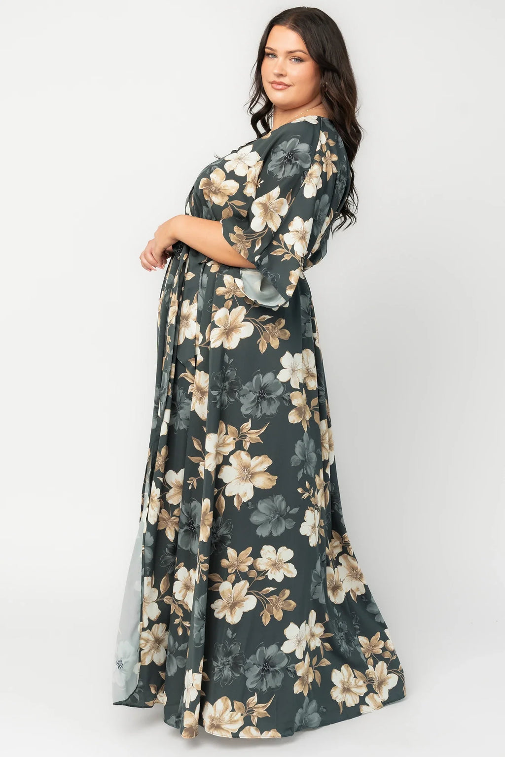Hamilton Kimono Maxi Dress | Dark Jade Floral