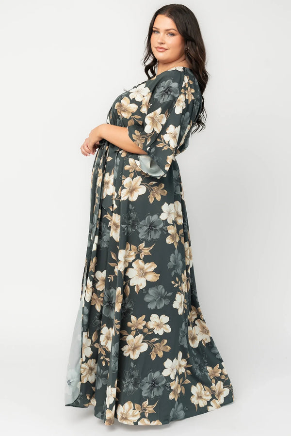 Hamilton Kimono Maxi Dress | Dark Jade Floral