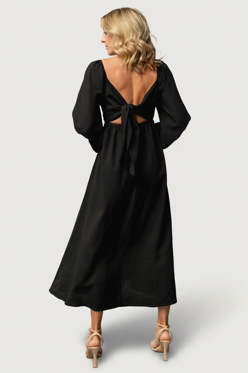 Rosalie Back Tie Dress | Black Secondary image